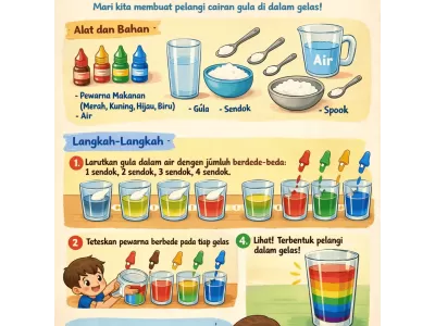 Rainbow in a glass experiment